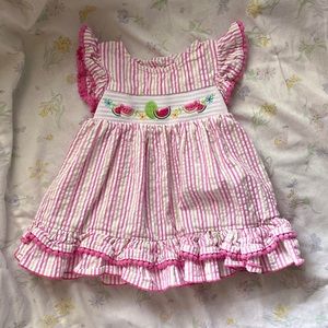 Goodlad Embroidered Watermelon Ruffled Smocked Dress 12m